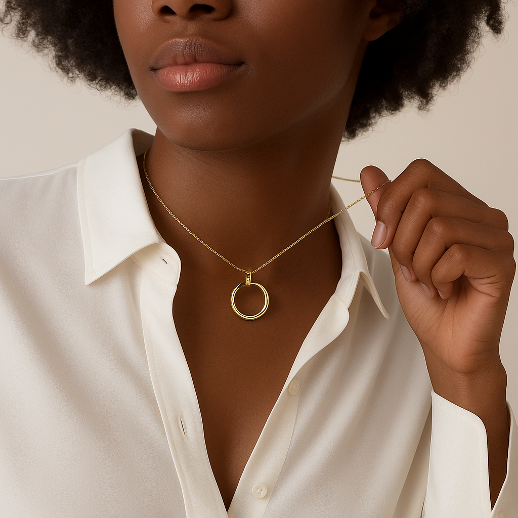 NAIL Gold Necklace with Zirconia