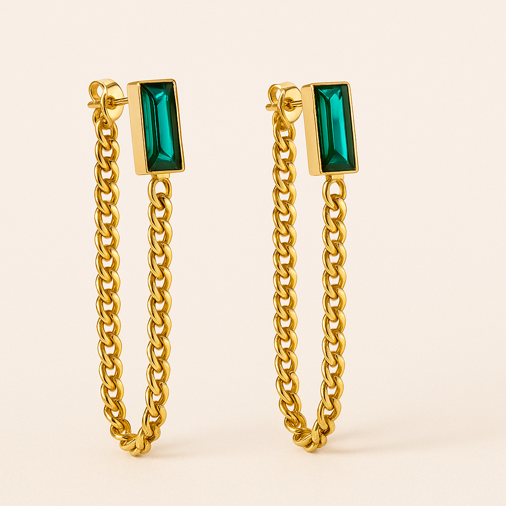 ESMERALDA Gold Chain Earrings