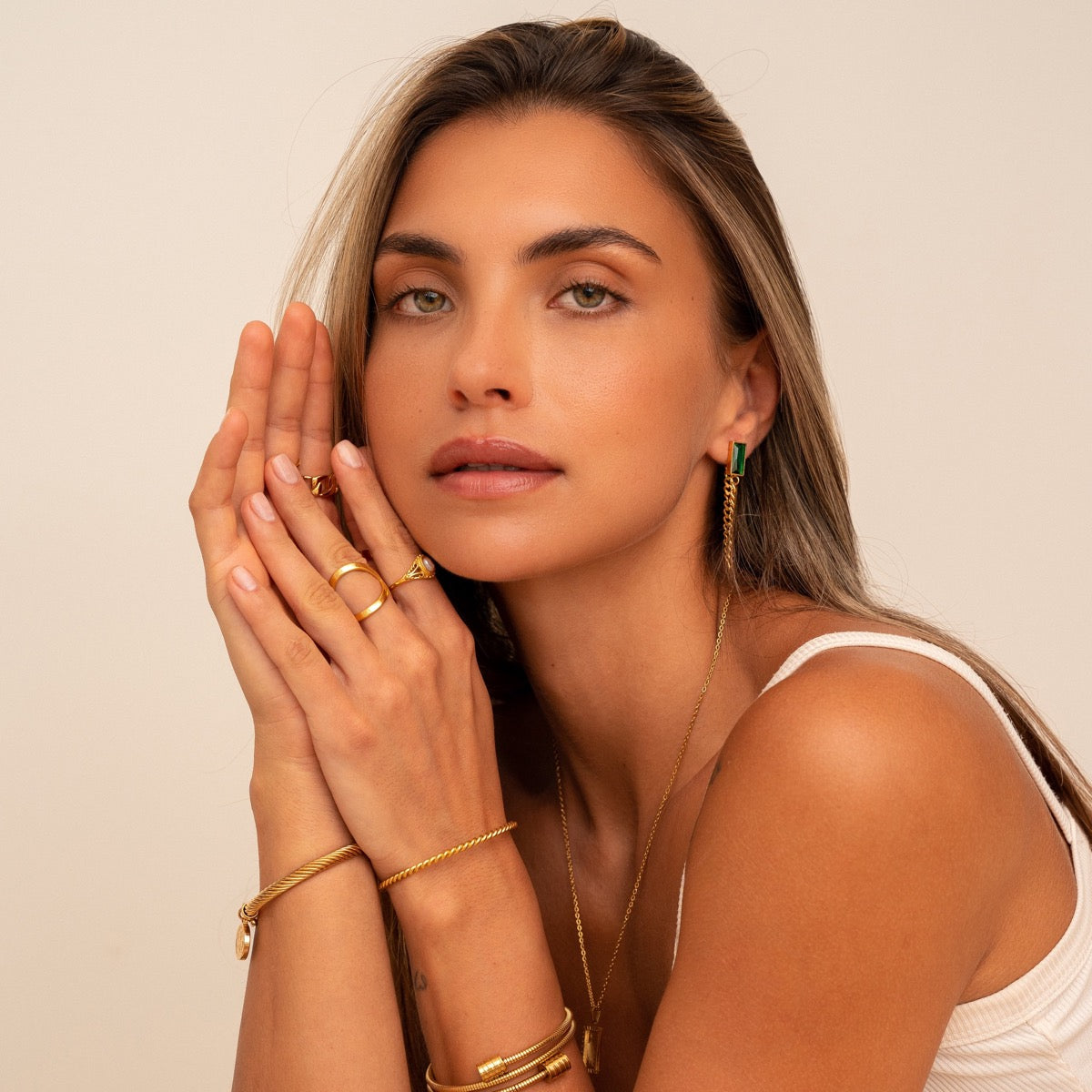 ESMERALDA Gold Chain Earrings