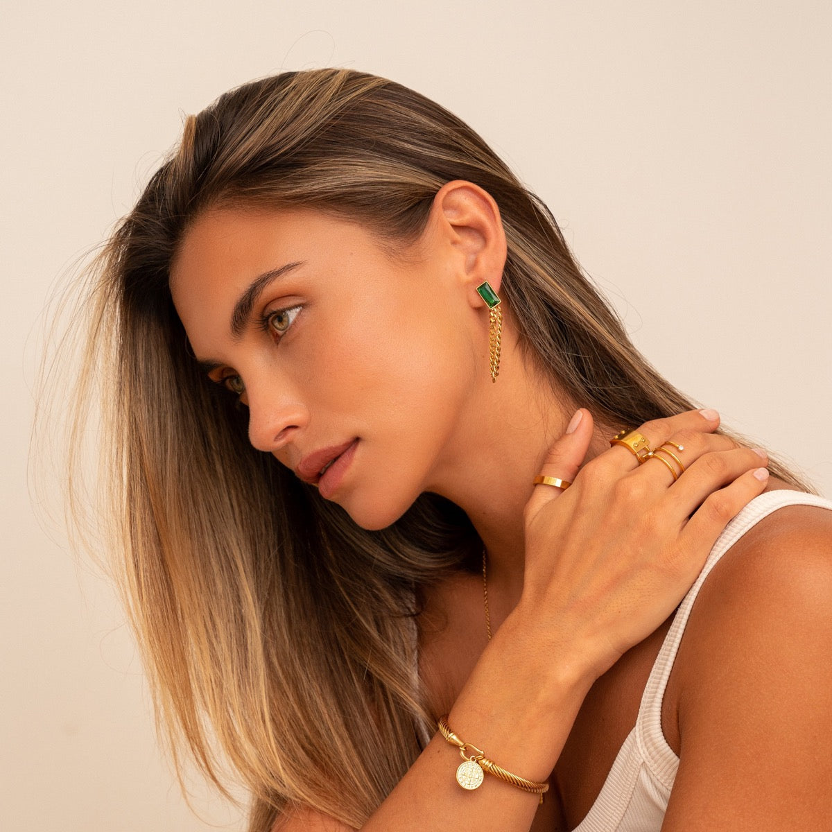 ESMERALDA Gold Chain Earrings