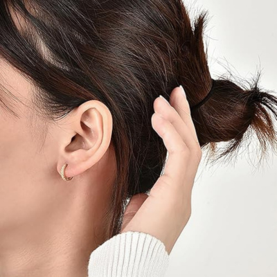 ISA Gold Earrings with Zirconia