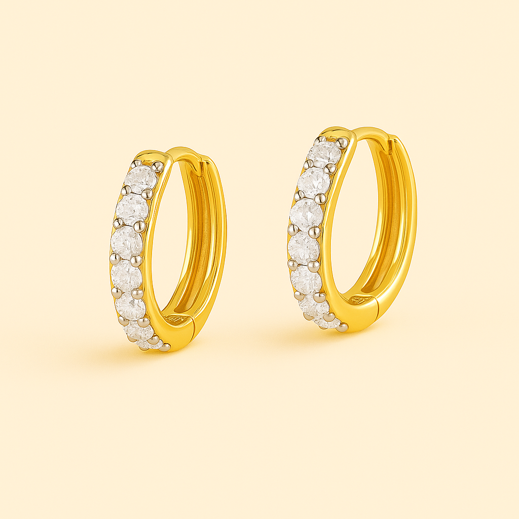 ISA Gold Earrings with Zirconia