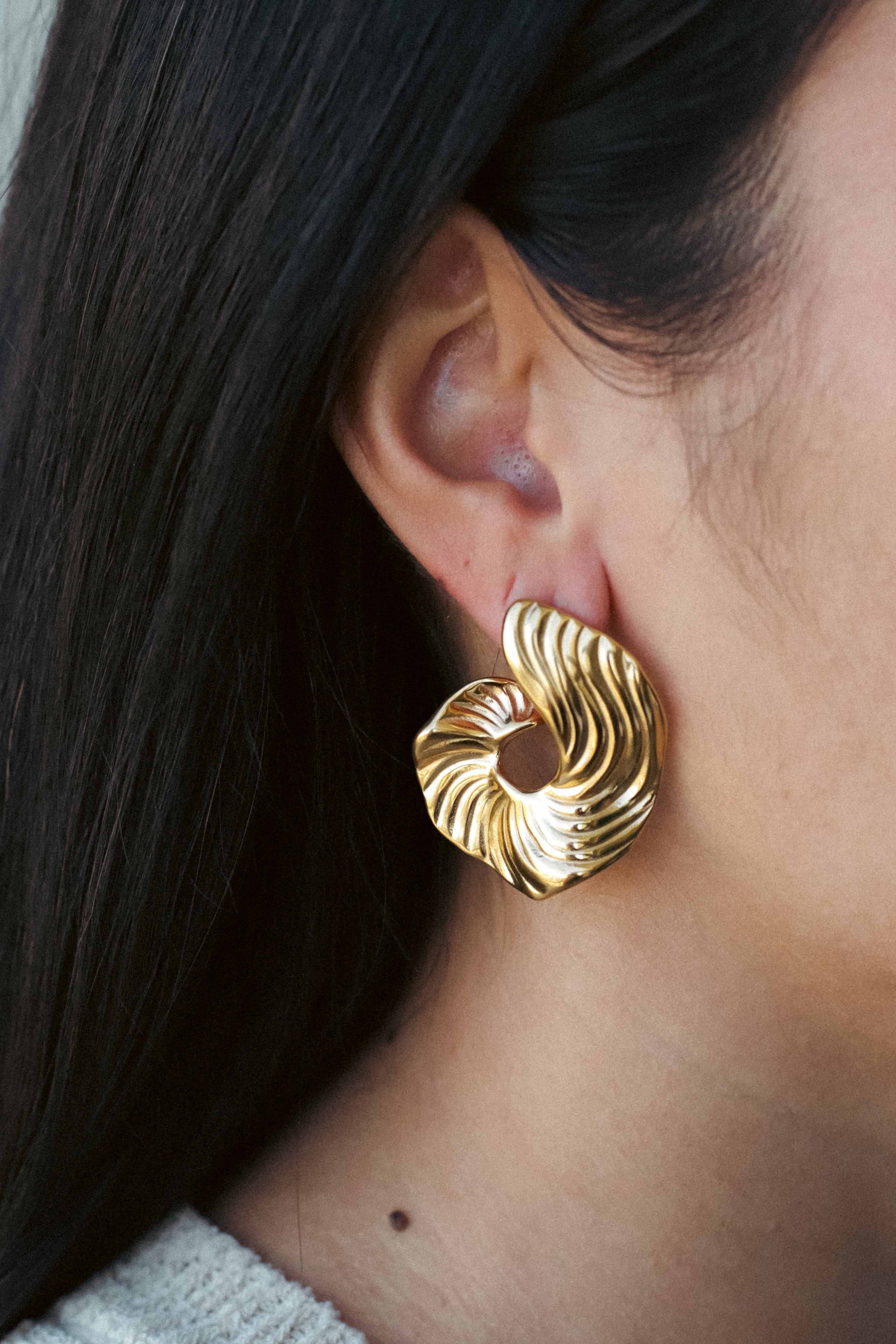 IRIS Gold Sculptural Earrings
