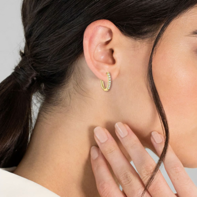 ISA Gold Earrings with Zirconia