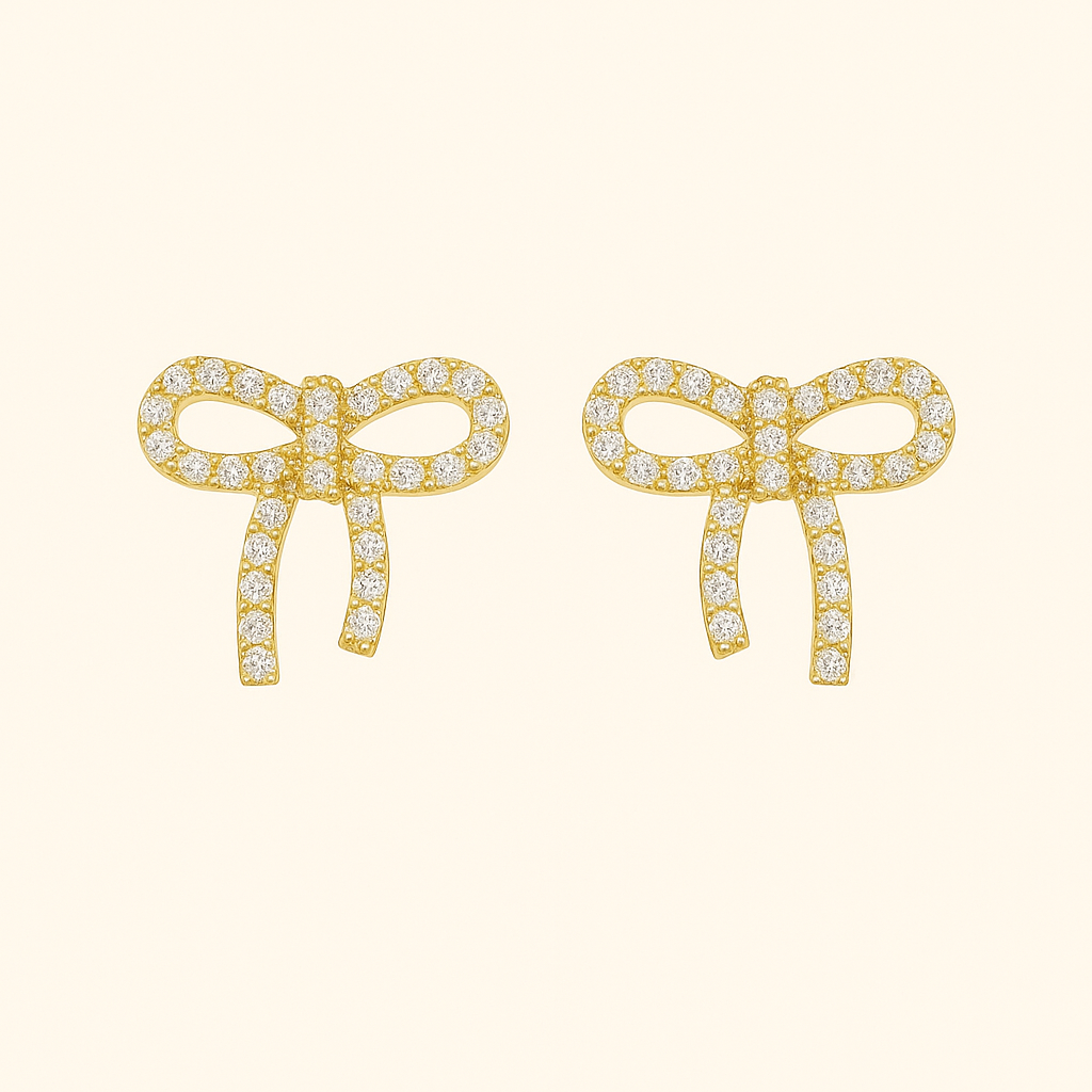 TIA Gold Hoop Earrings with Zirconia